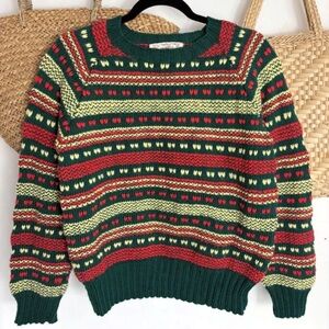 Vintage Green and Red Crewneck Sweater